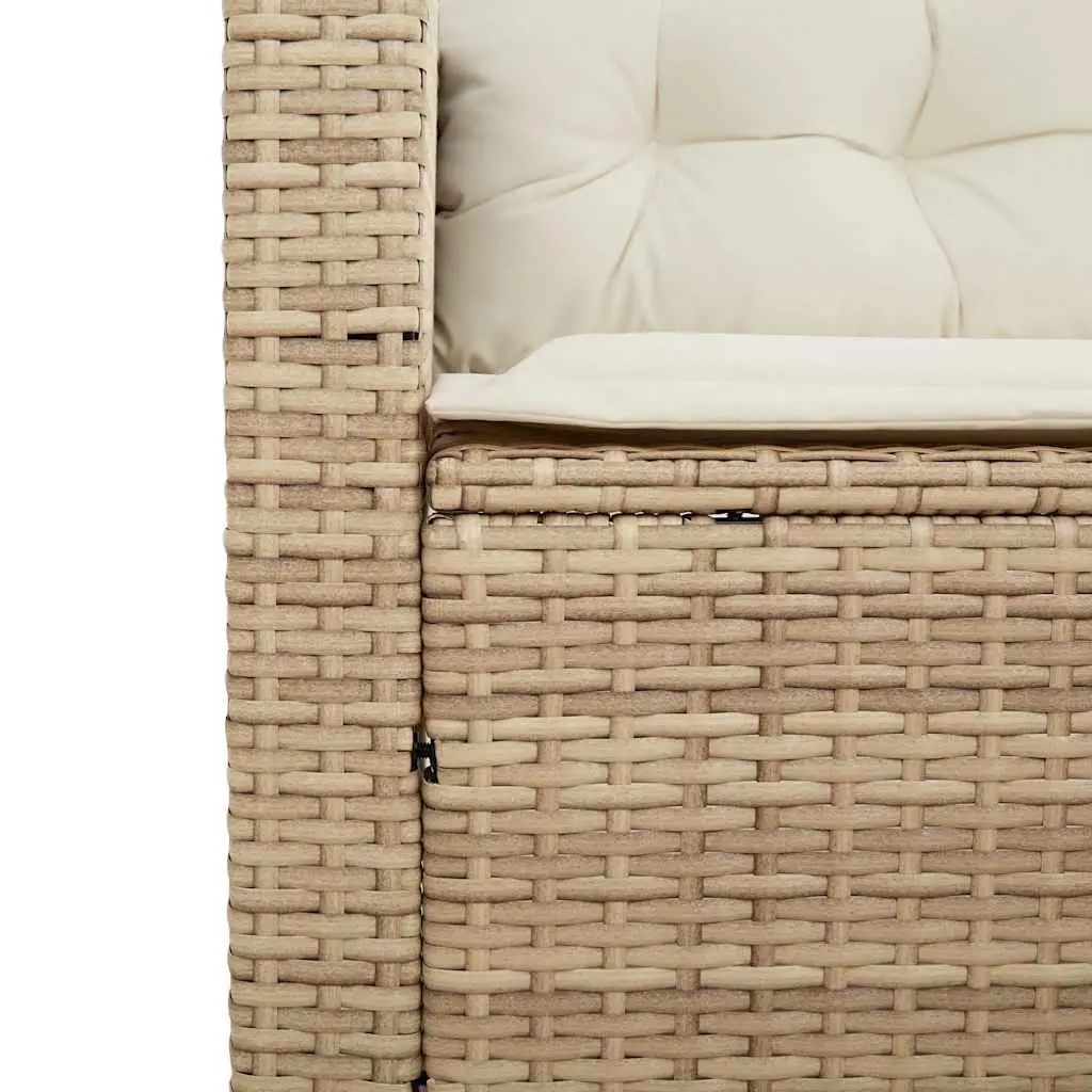 L-Shaped Garden Sofa with Cushions and Table
