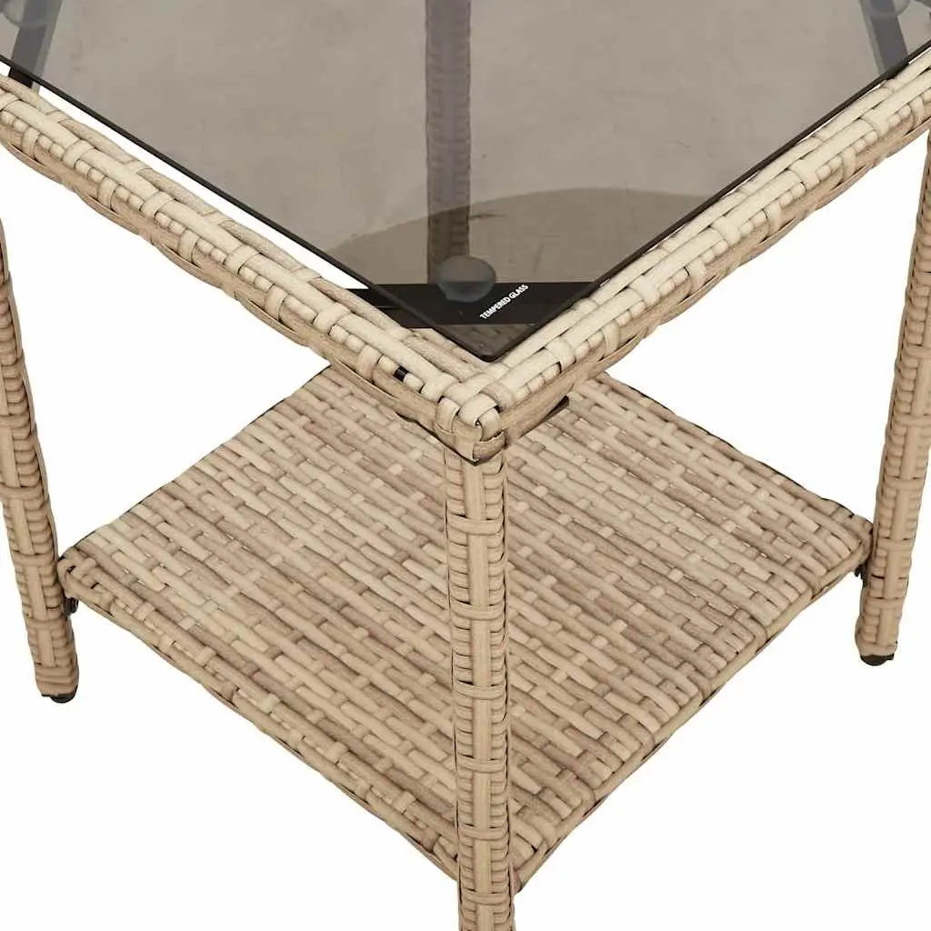 L-Shaped Garden Sofa with Cushions and Table