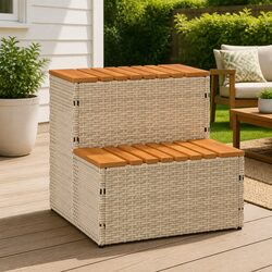 Beige Hot Tub Step 50x50x50.5cm Durable Spa Entry Stool