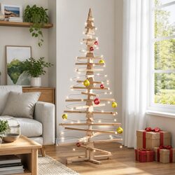 Solid Pine Wood Christmas Tree Decoration 180cm