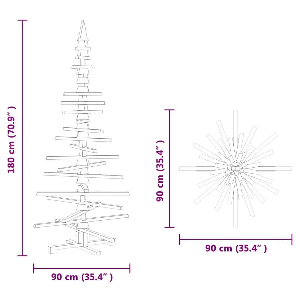 Solid Pine Wood Christmas Tree Decoration 180cm