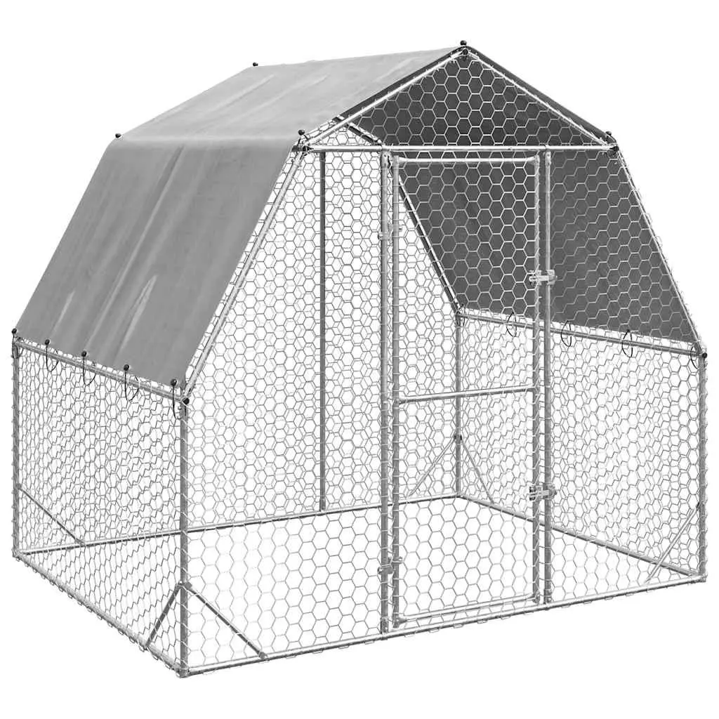 Chicken Run Galvanised Steel 2.5x2x2.25m Hexagonal Mesh Silver