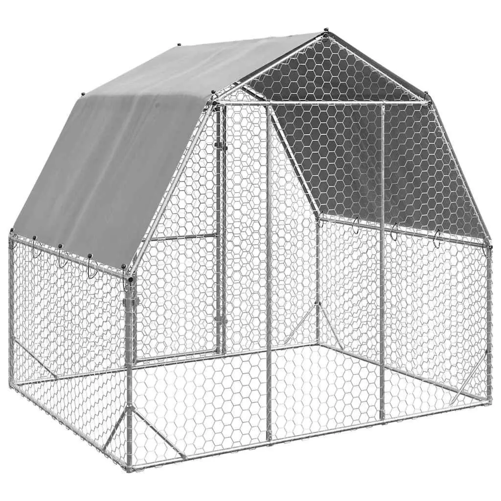 Chicken Run Galvanised Steel 2.5x2x2.25m Hexagonal Mesh Silver