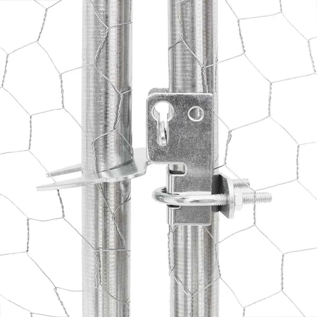 Chicken Run Galvanised Steel 2.5x2x2.25m Hexagonal Mesh Silver