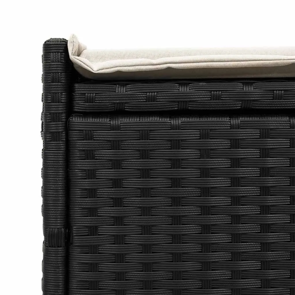 Black Outdoor Storage Bench with Cushion 100cm