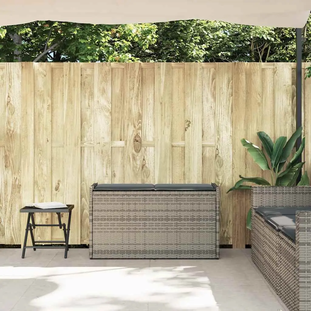 Outdoor Storage Bench with Cushion in Grey
