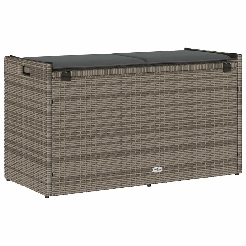 Outdoor Storage Bench with Cushion in Grey