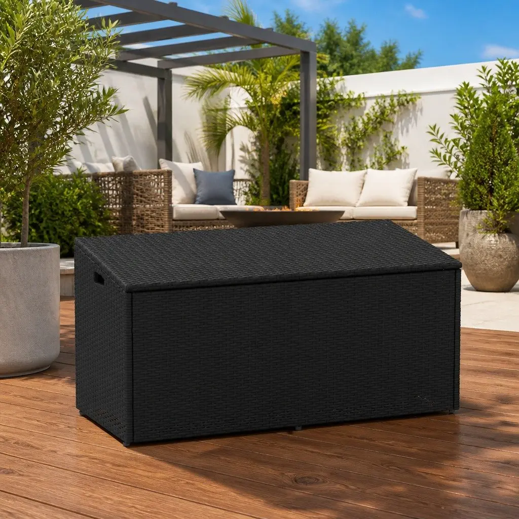 Black Outdoor Storage Box for Garden Essentials