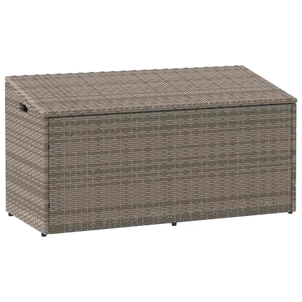 Garden Storage Box PE Rattan Grey 110 x 50 x 58 cm Outdoor Furniture
