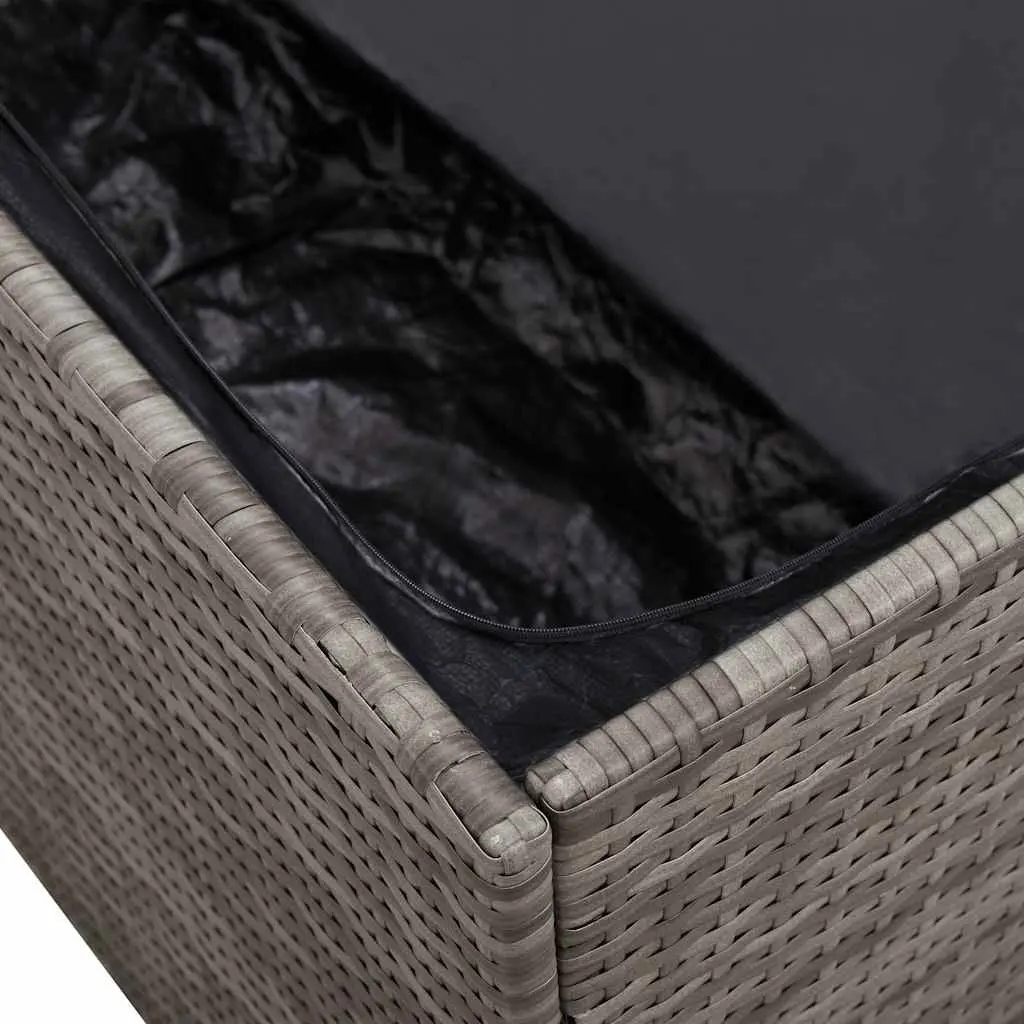 Garden Storage Box PE Rattan Grey 110 x 50 x 58 cm Outdoor Furniture