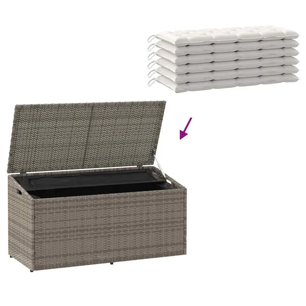 Garden Storage Box PE Rattan Grey 110 x 50 x 58 cm Outdoor Furniture