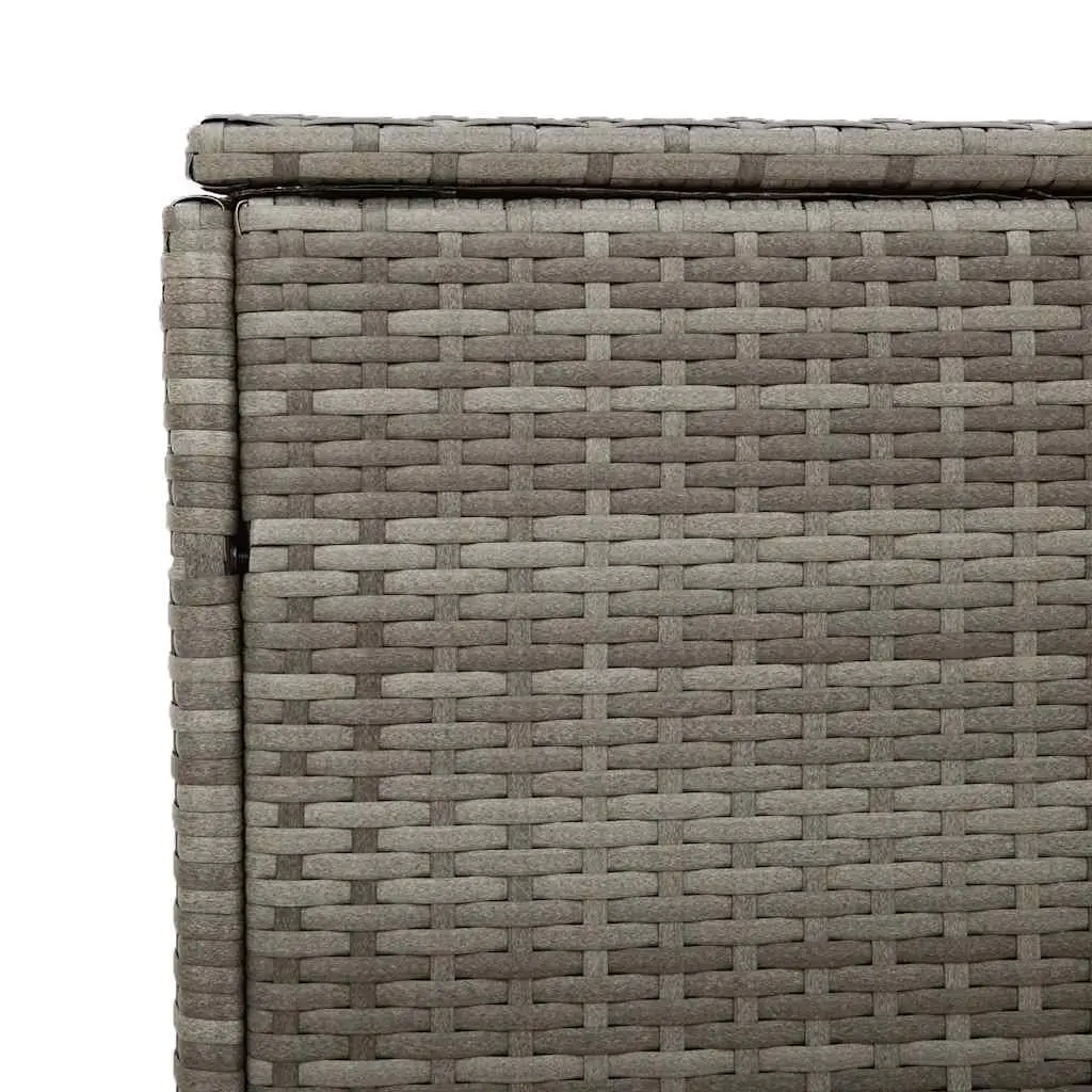 Garden Storage Box Poly Rattan Grey 220 x 50 x 58 cm Outdoor Furniture