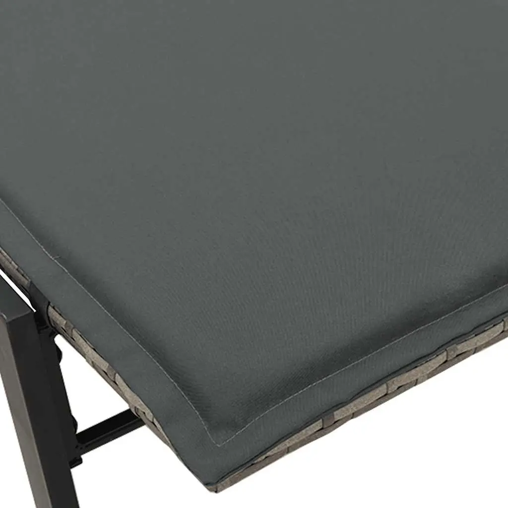 Adjustable Grey Poly Rattan Sun Lounger for Outdoor Use