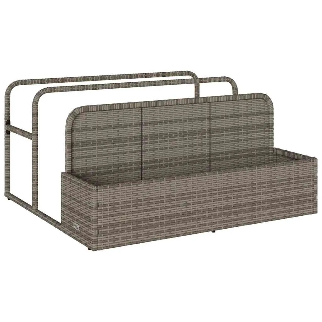 Poolside Float Storage Basket PE Rattan Grey 110 x 100 x 57 cm