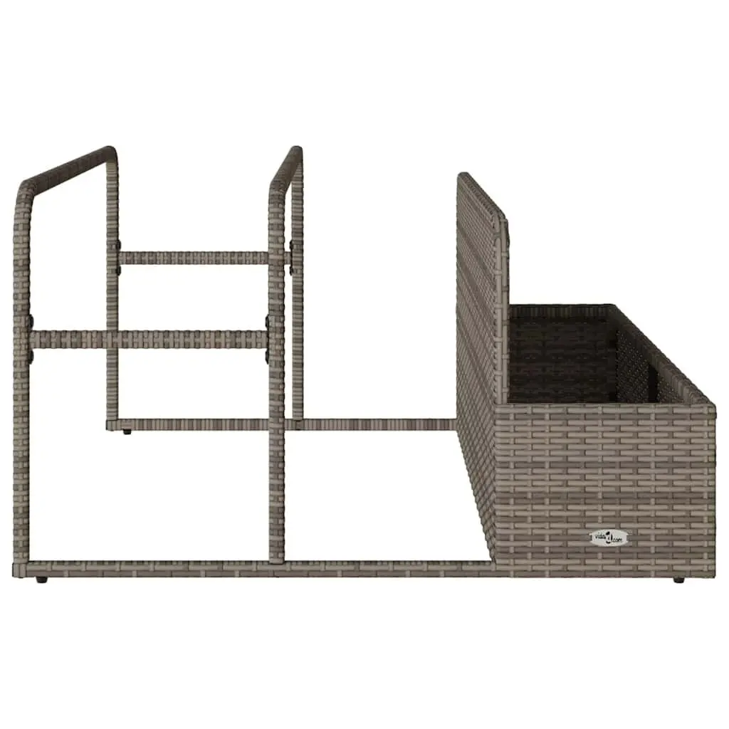 Poolside Float Storage Basket PE Rattan Grey 110 x 100 x 57 cm