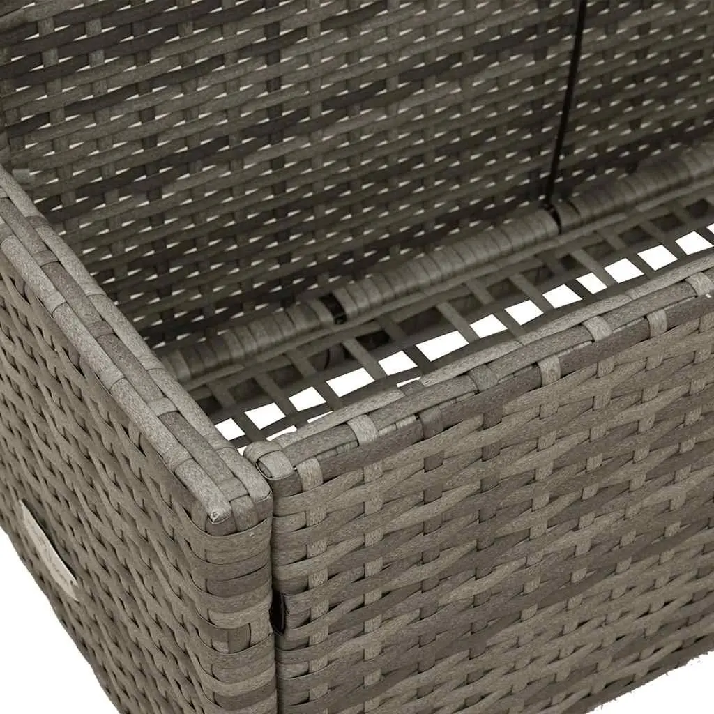 Poolside Float Storage Basket PE Rattan Grey 110 x 100 x 57 cm