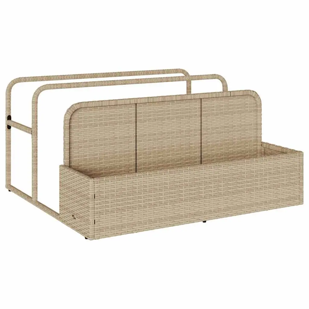 Poolside Float Storage Basket PE Rattan Beige Large Outdoor Garden Patio Organiser