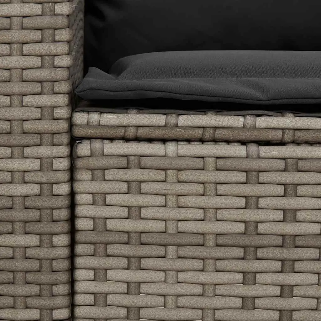 Garden Sofa PE Rattan 5-Seater Grey Outdoor Furniture