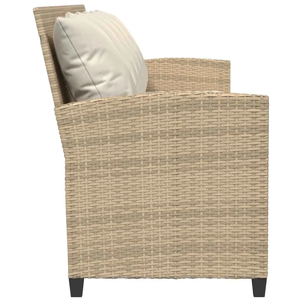 Garden Sofa Poly Rattan 5-Seater Beige Outdoor Patio Lounge Set