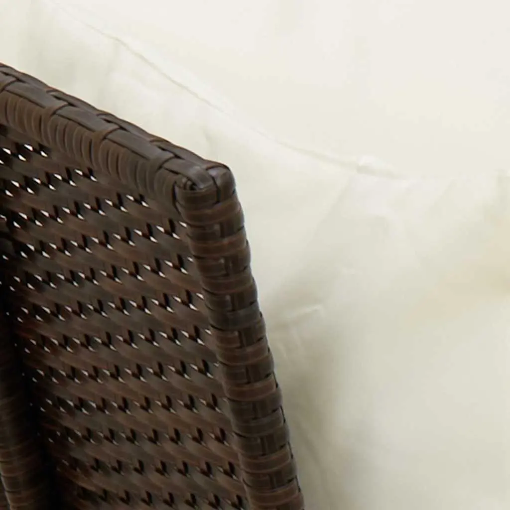 Modular Outdoor Sofa with Cushions in Brown Rattan