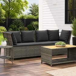 Durable Grey Garden Sofa with Cushions for Outdoor Relaxation