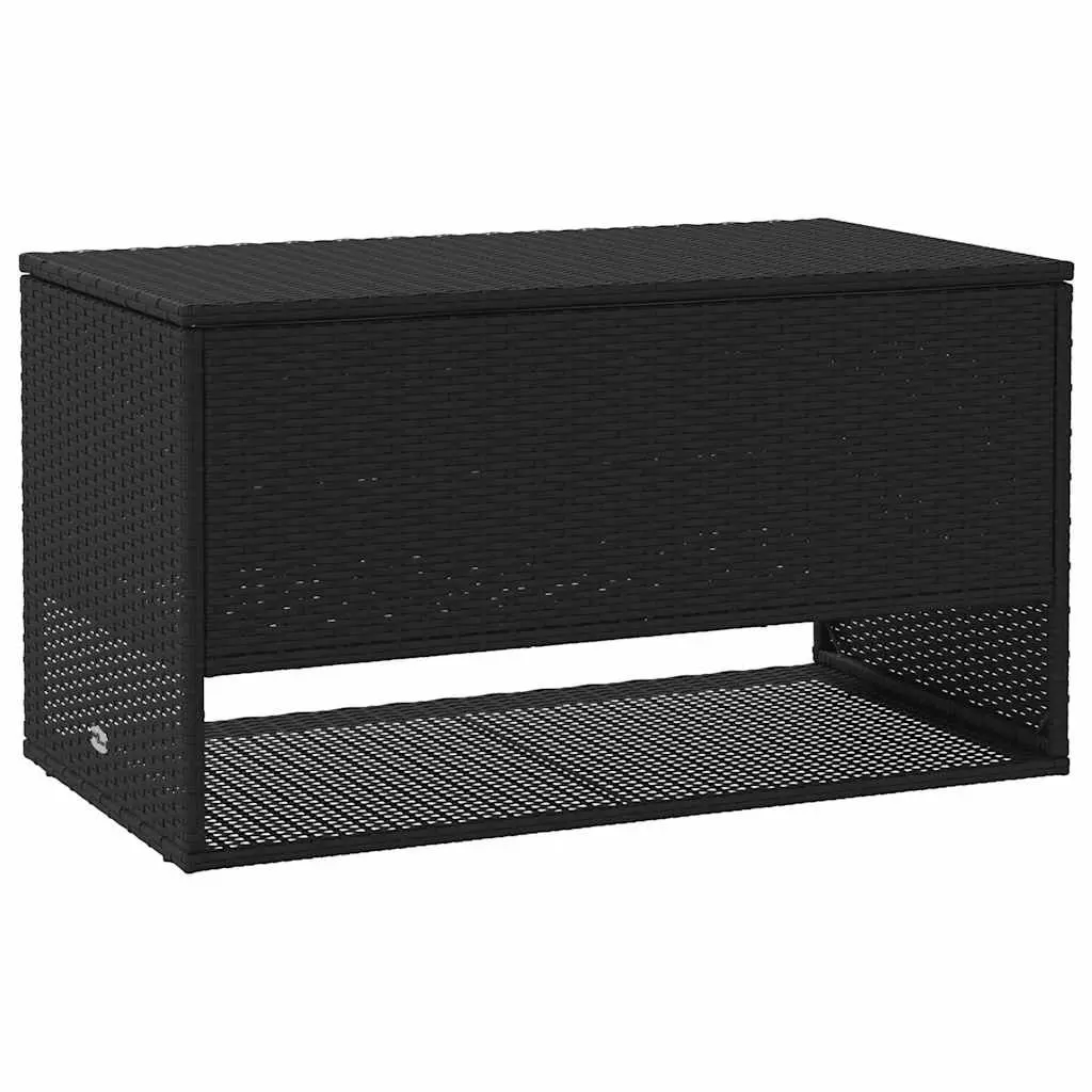 Black PE Rattan Outdoor Storage Box