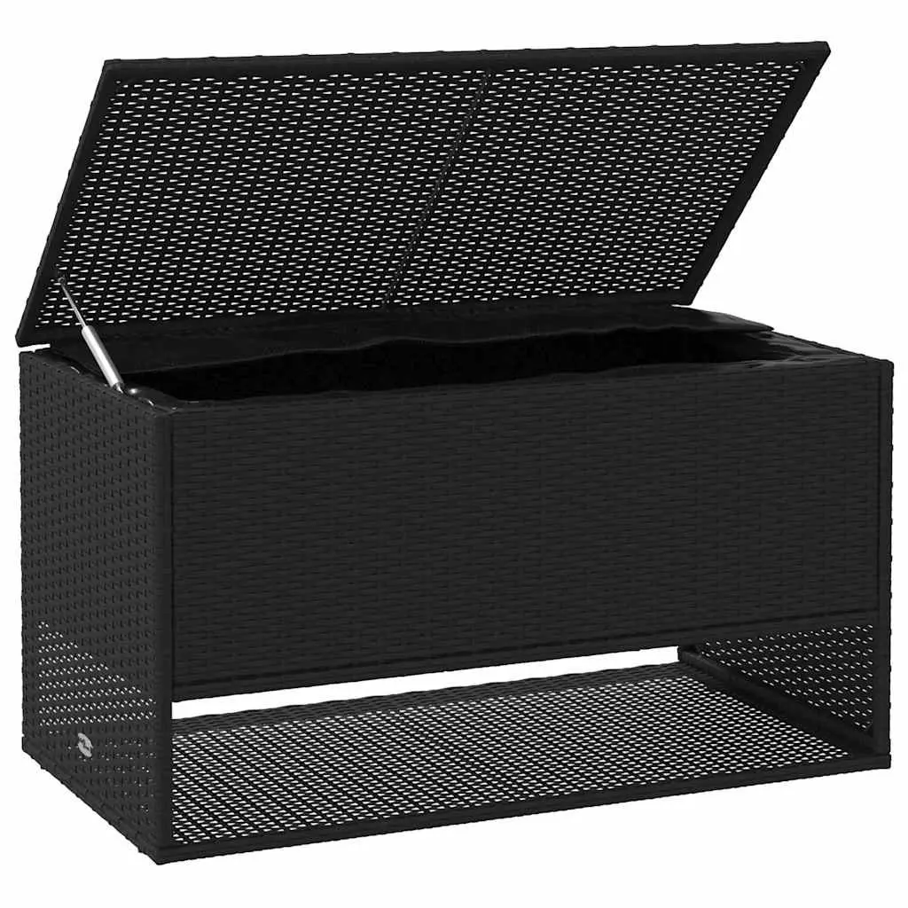 Black PE Rattan Outdoor Storage Box