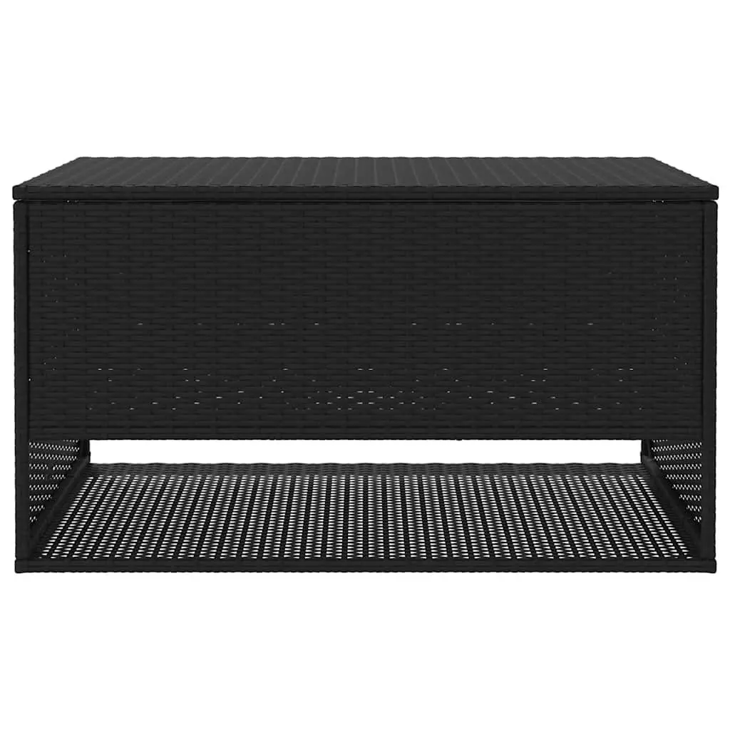 Black PE Rattan Outdoor Storage Box