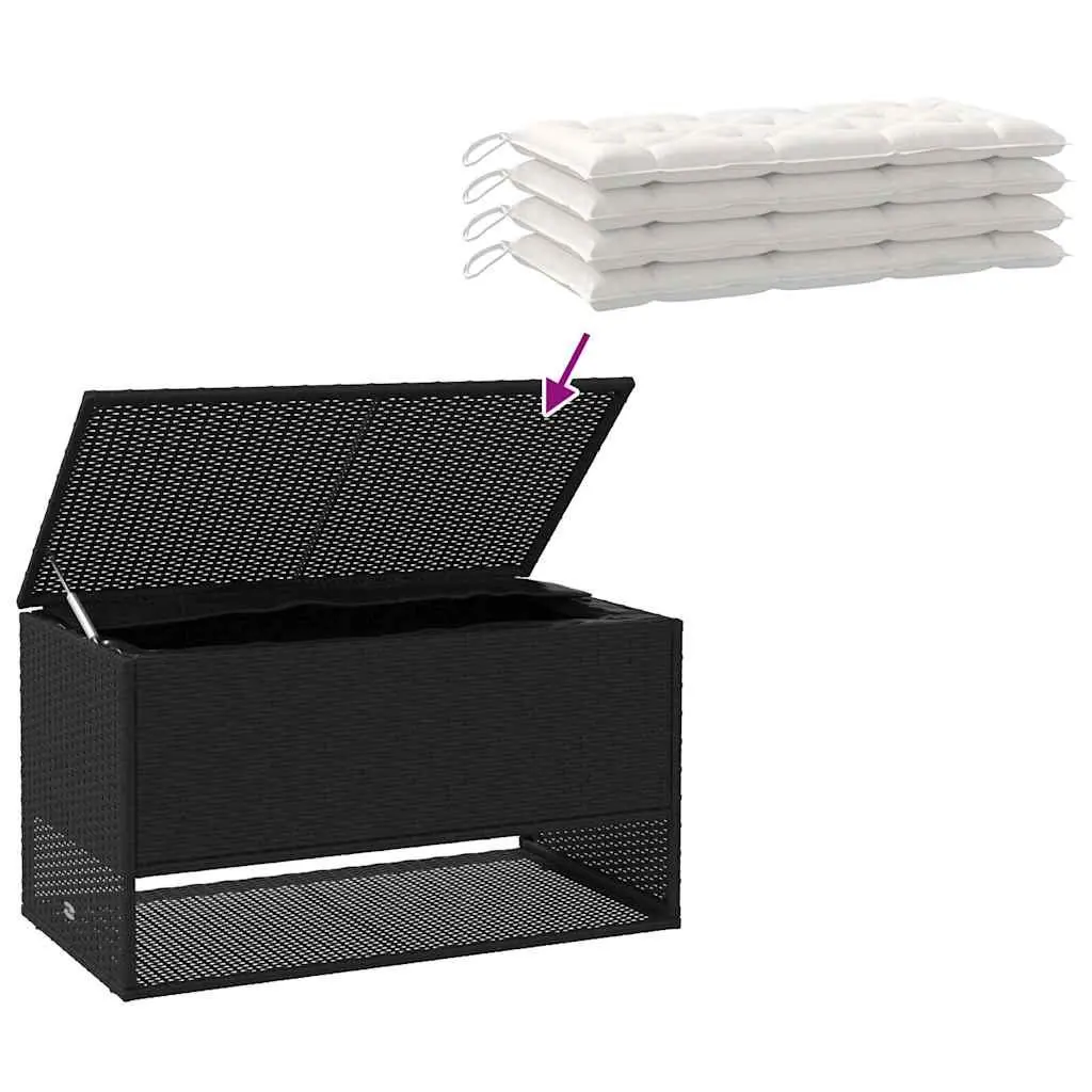 Black PE Rattan Outdoor Storage Box