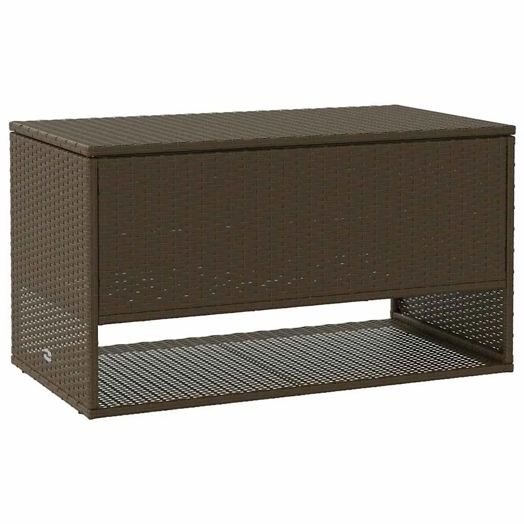 Outdoor Storage Box Poly Rattan Brown 100 x 55 x 55.5 cm