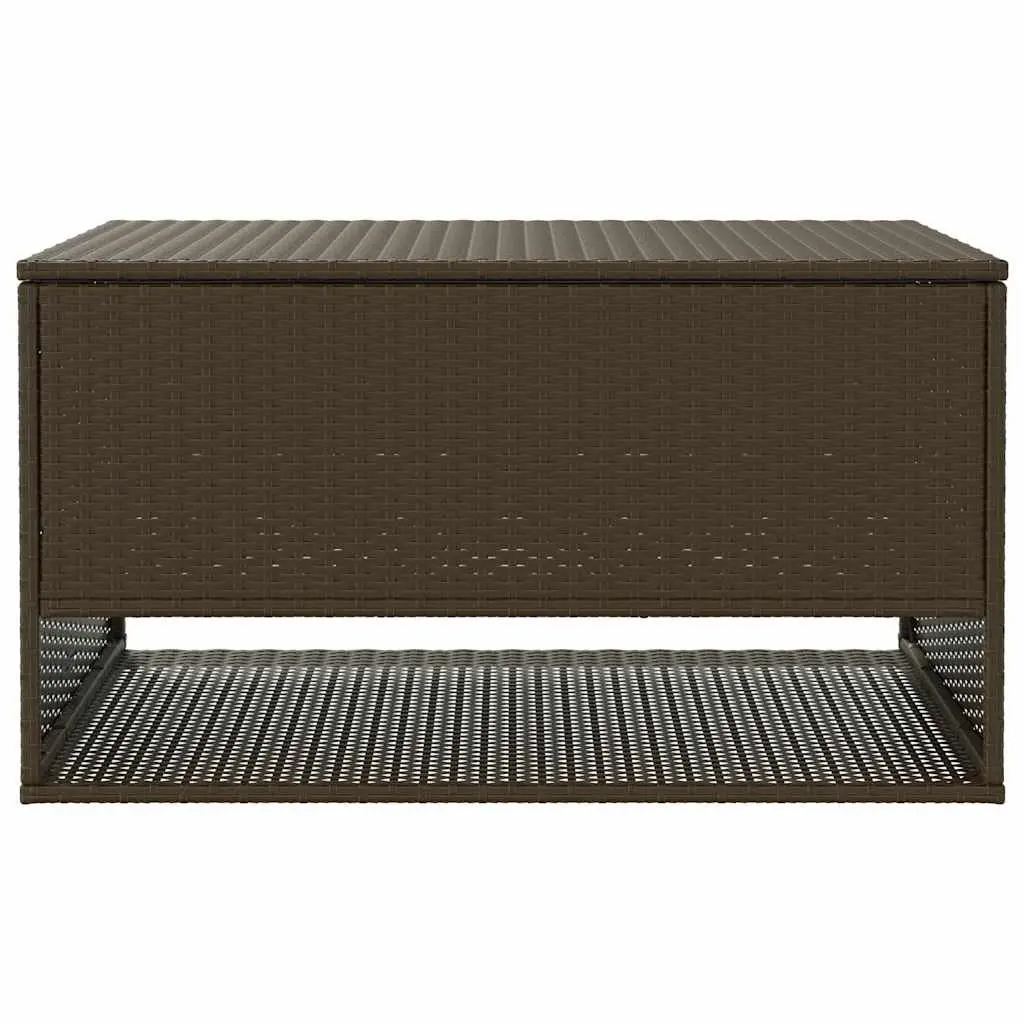 Outdoor Storage Box Poly Rattan Brown 100 x 55 x 55.5 cm