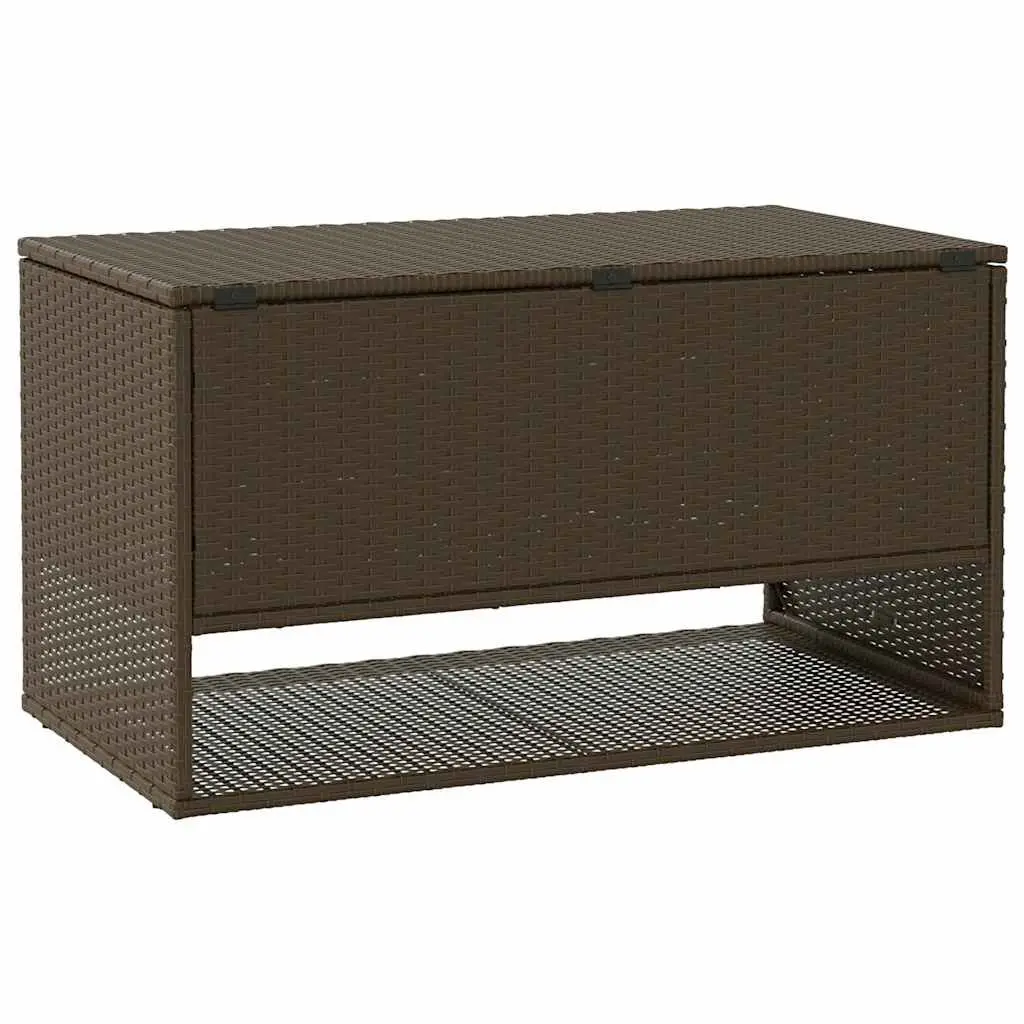 Outdoor Storage Box Poly Rattan Brown 100 x 55 x 55.5 cm
