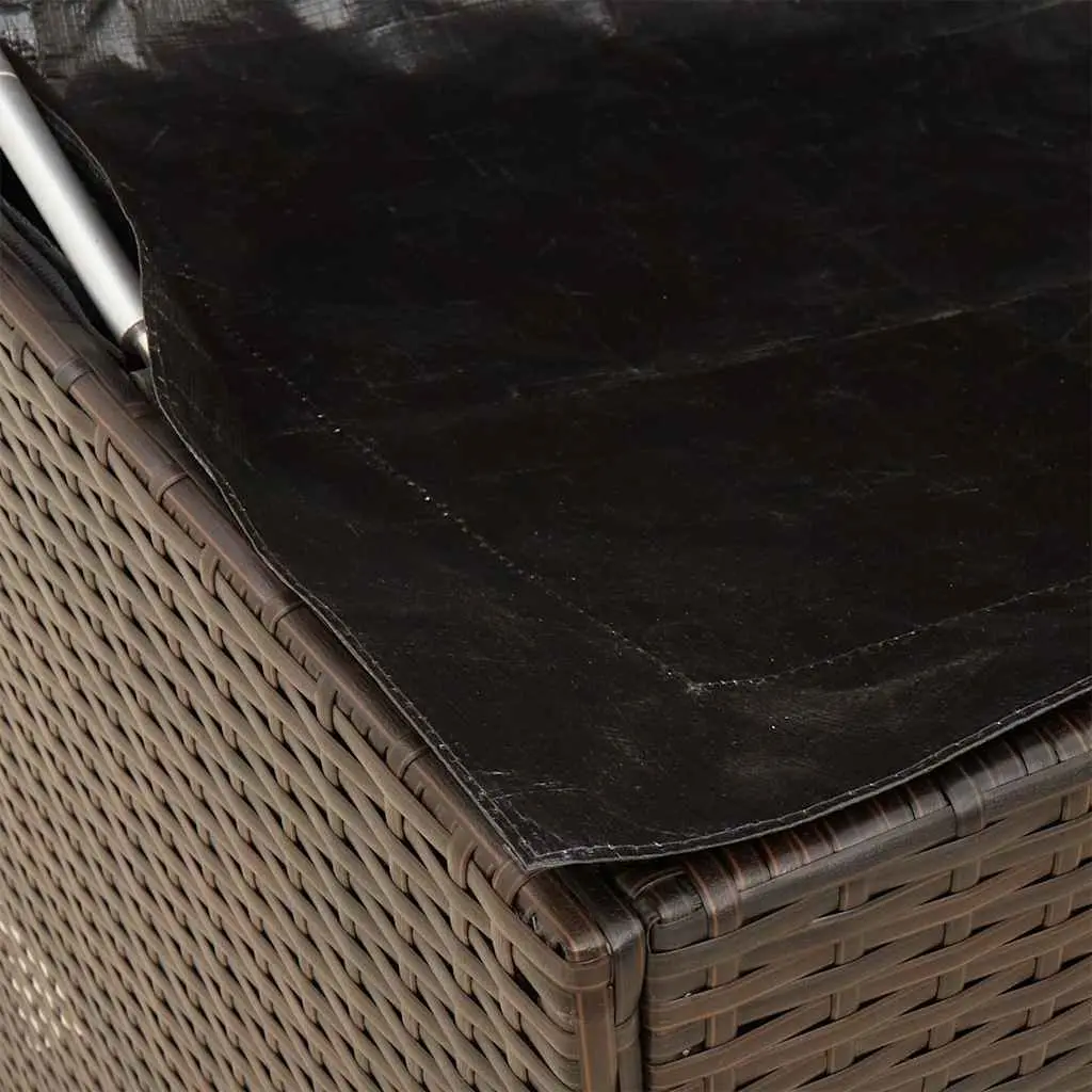 Outdoor Storage Box Poly Rattan Brown 100 x 55 x 55.5 cm