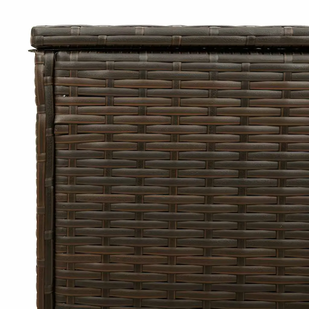 Outdoor Storage Box Poly Rattan Brown 100 x 55 x 55.5 cm