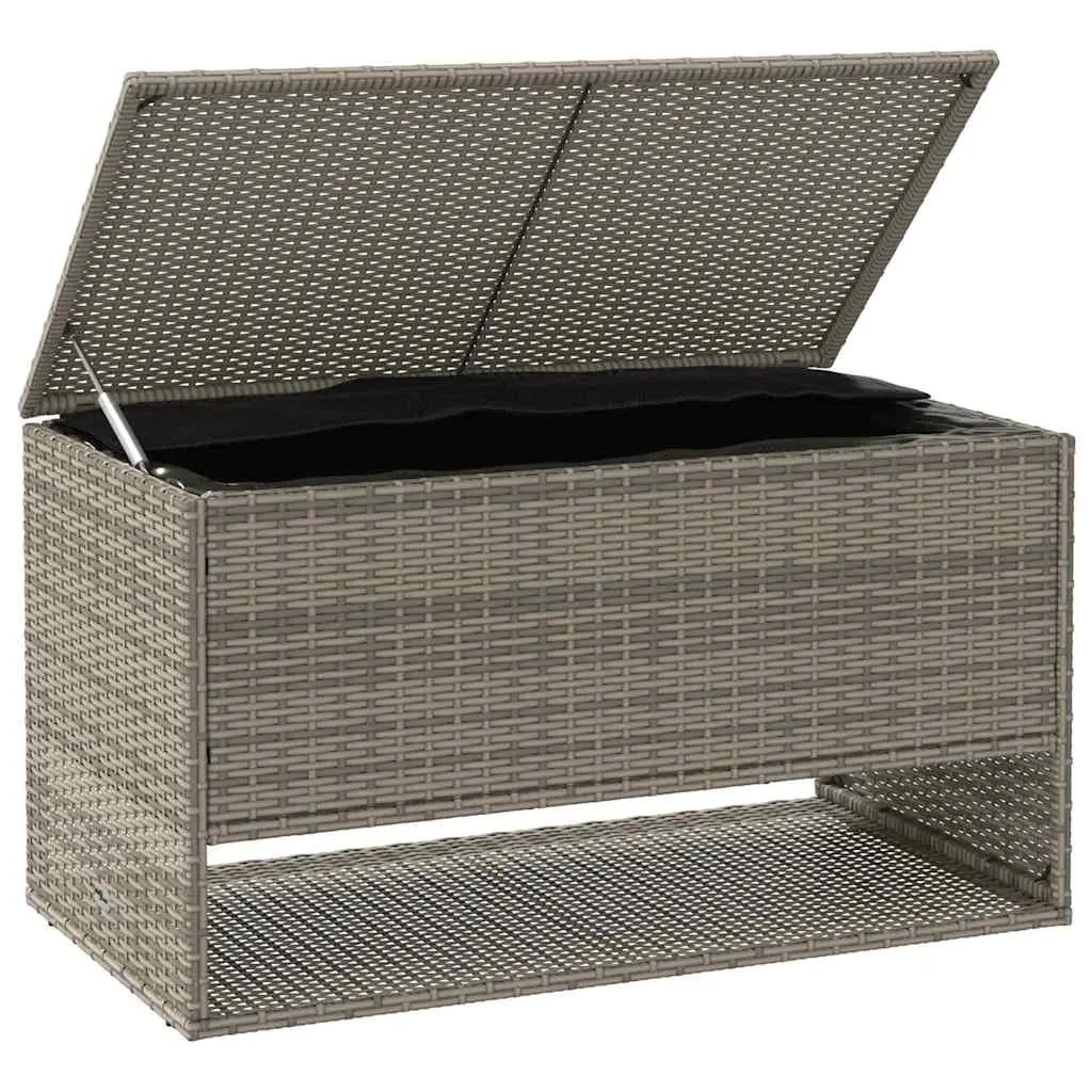 Outdoor Storage Box in Grey Poly Rattan