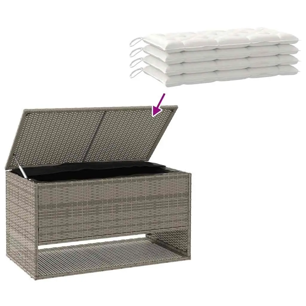 Outdoor Storage Box in Grey Poly Rattan
