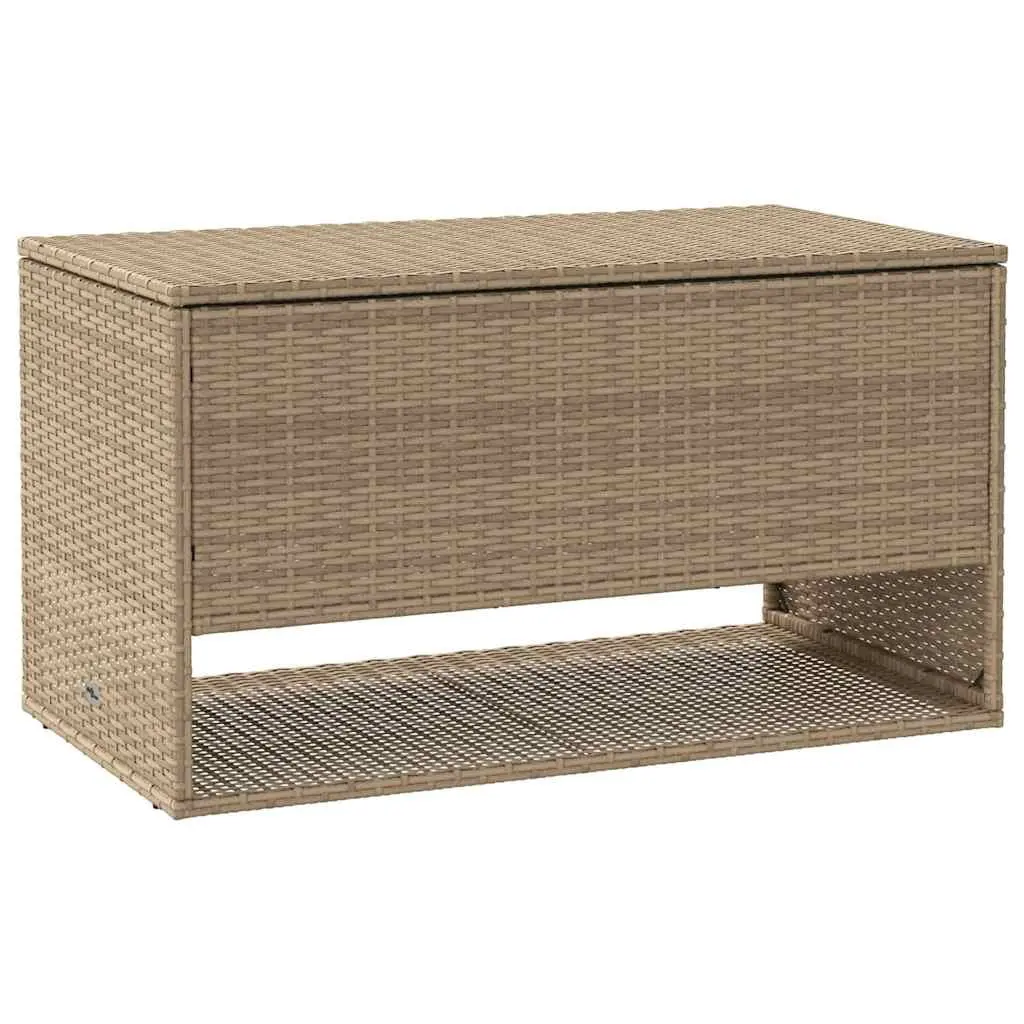 Outdoor Storage Box Poly Rattan 100x55x55.5cm Beige