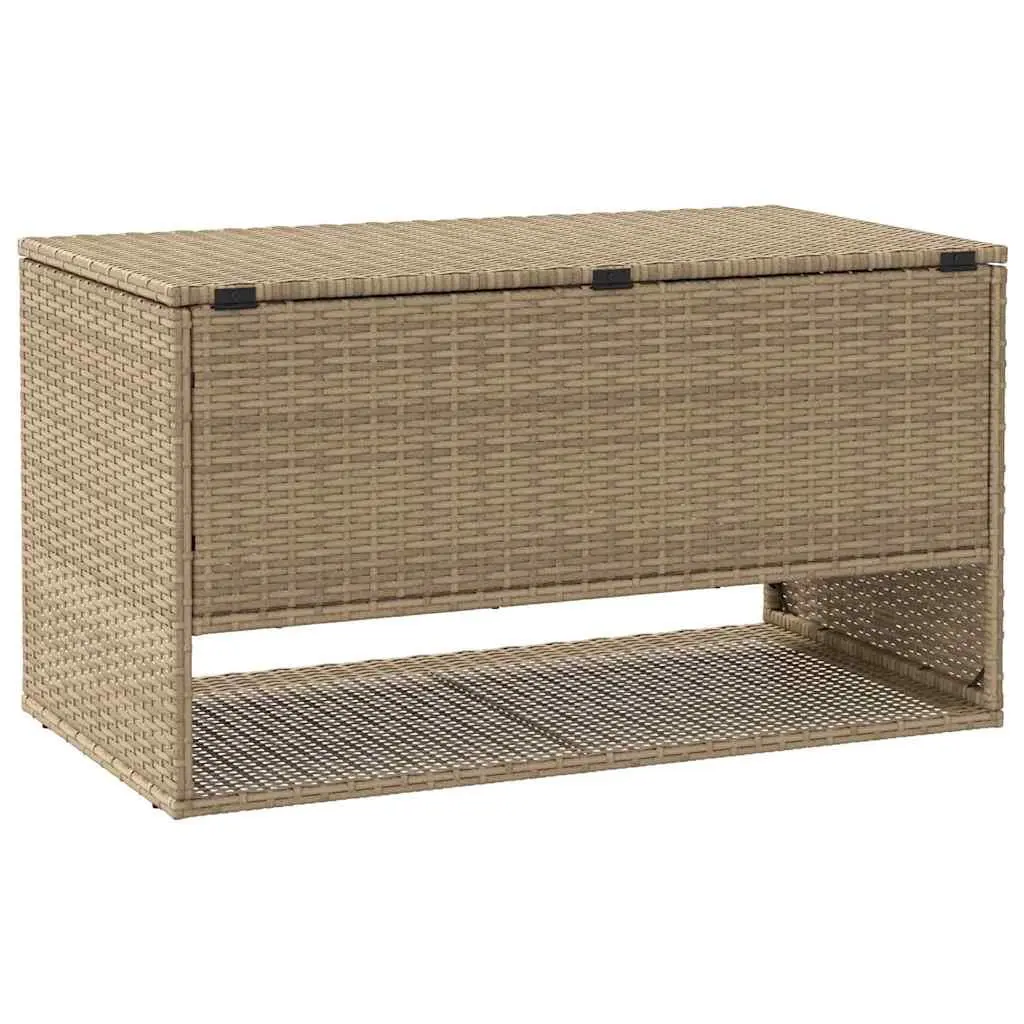 Outdoor Storage Box Poly Rattan 100x55x55.5cm Beige