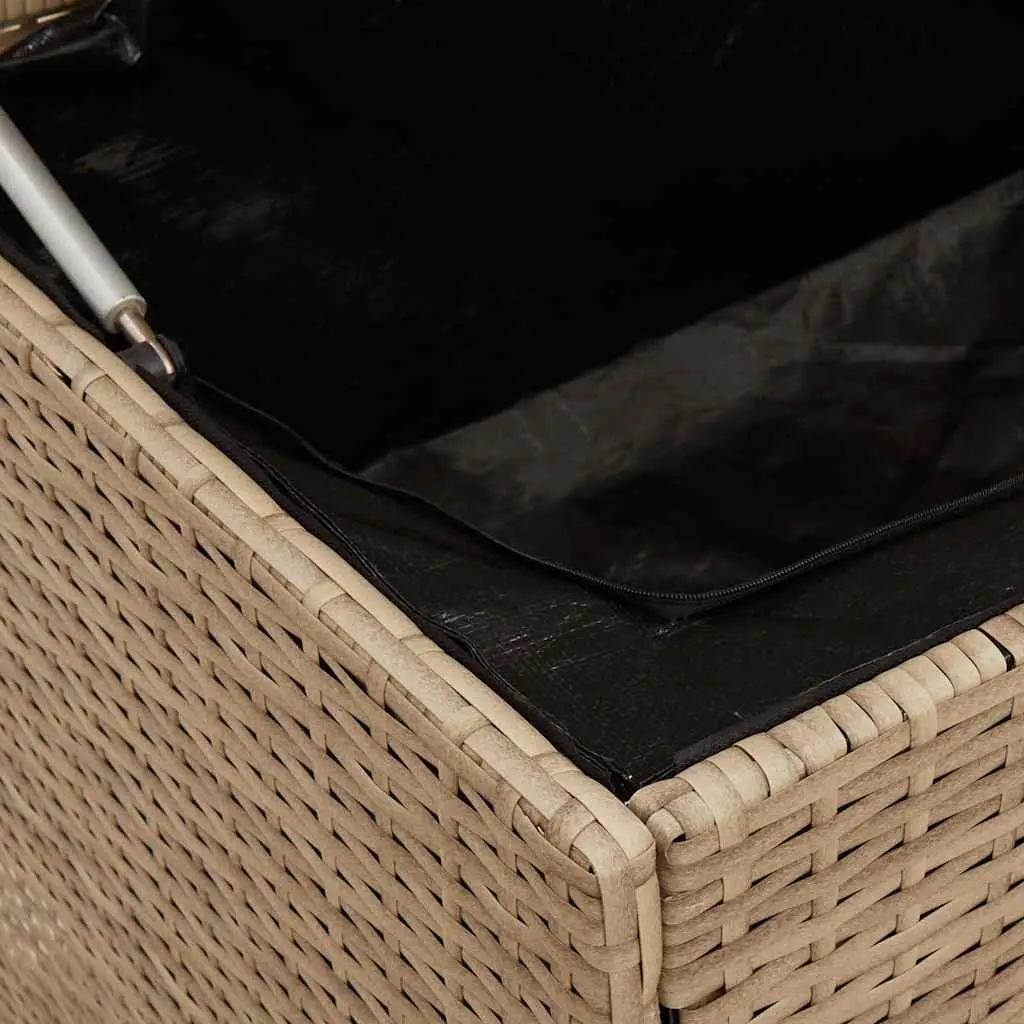 Outdoor Storage Box Poly Rattan 100x55x55.5cm Beige
