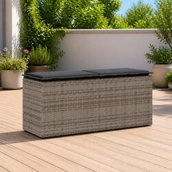 Durable Grey Garden Bench with Thick Cushion for Comfort