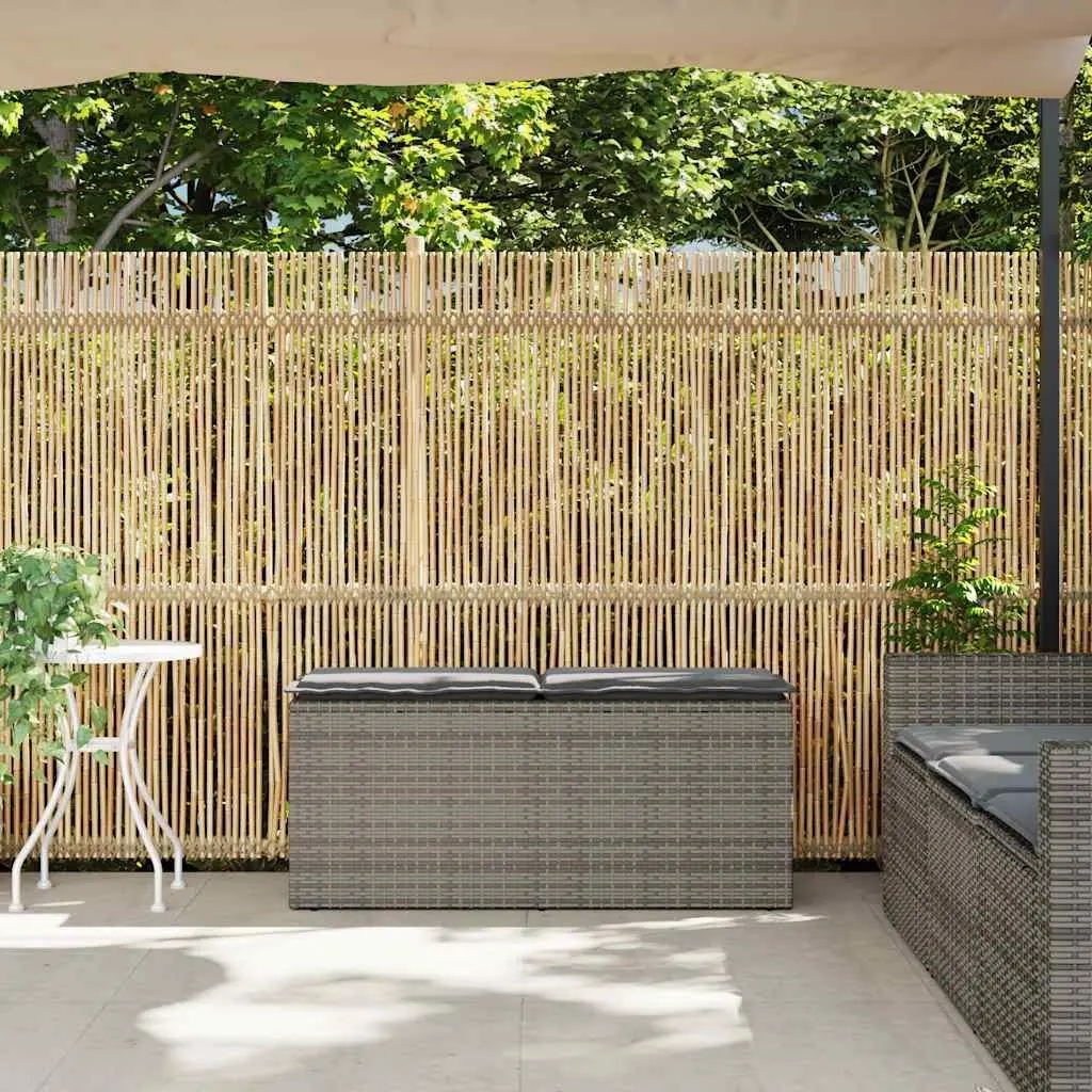 Garden Bench PE Rattan 110 x 40 x 44 cm Grey Outdoor Seating