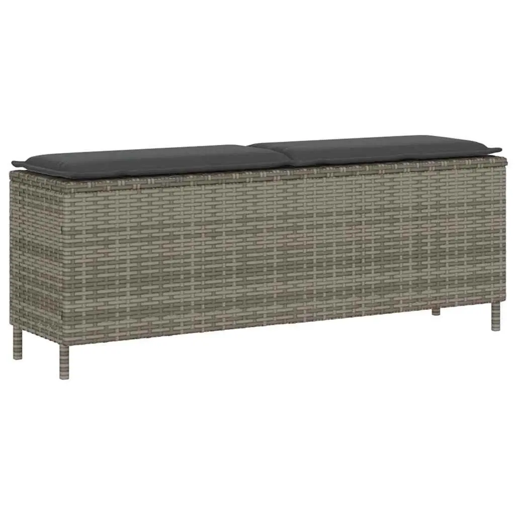 Grey Garden Bench with Cushion for Outdoor Relaxation