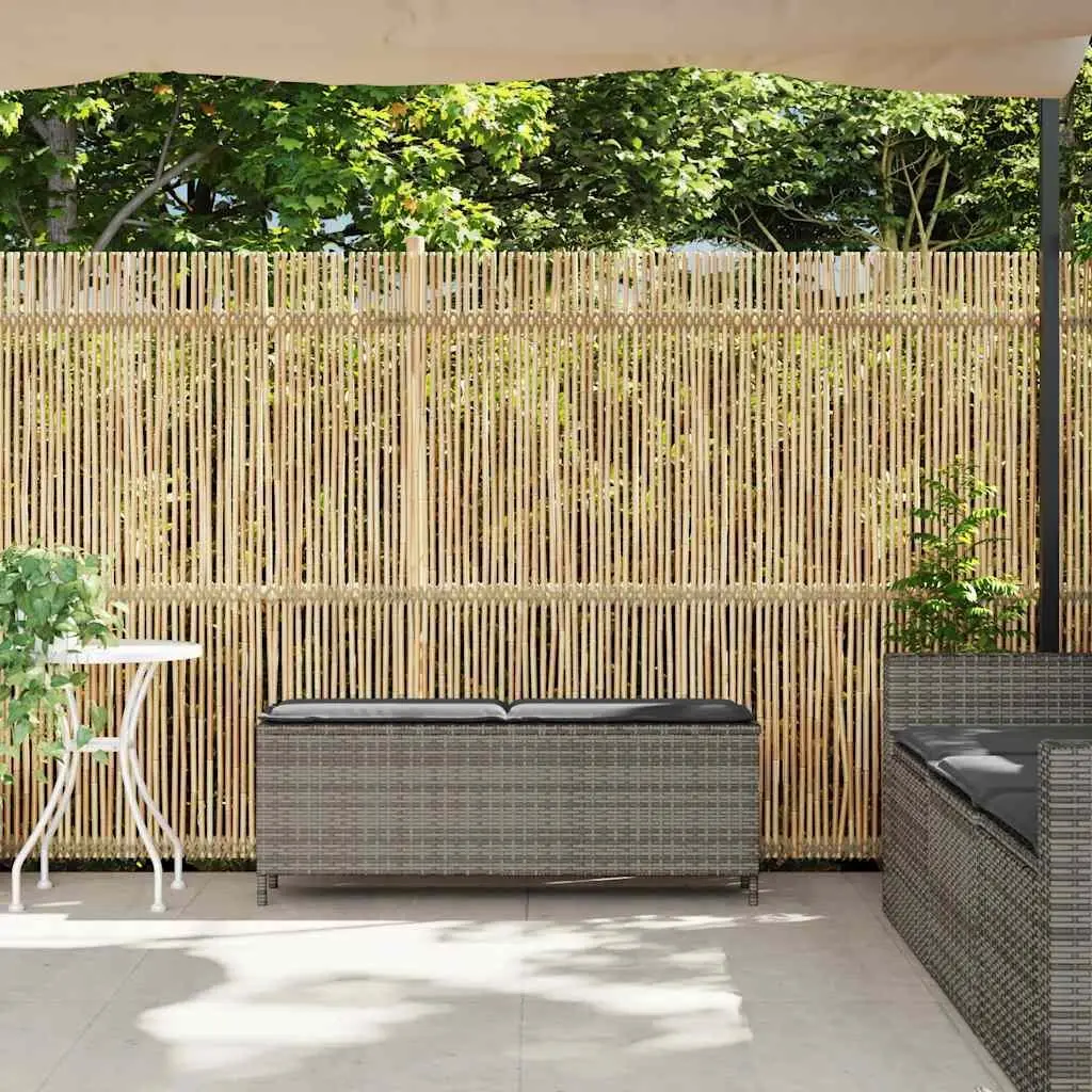 Grey Garden Bench with Cushion for Outdoor Relaxation