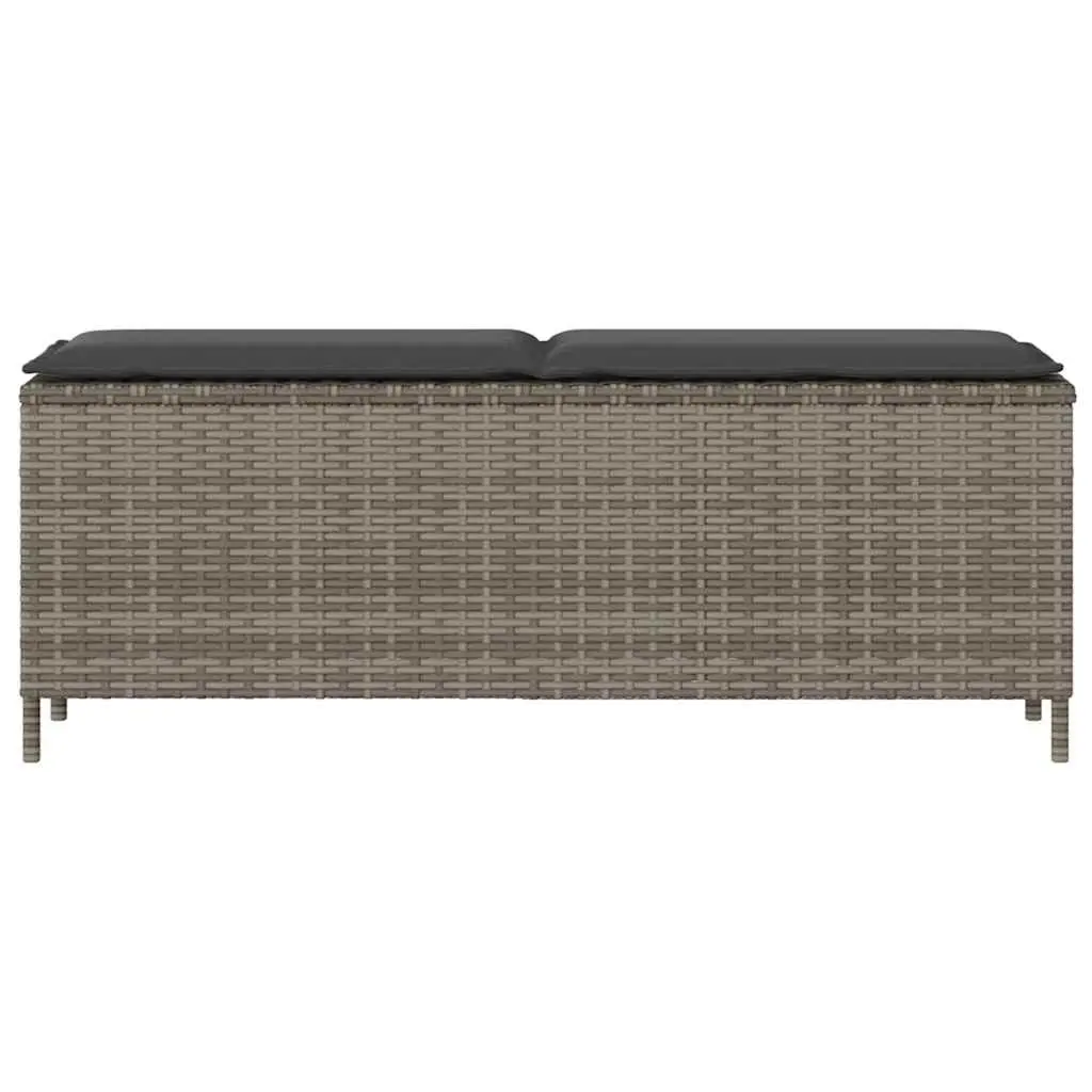 Grey Garden Bench with Cushion for Outdoor Relaxation