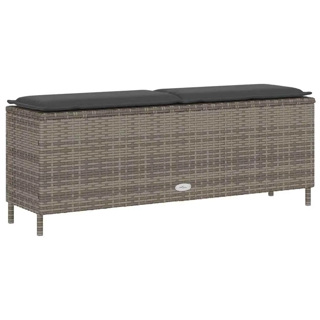 Grey Garden Bench with Cushion for Outdoor Relaxation