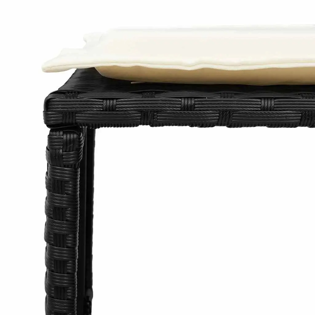 Black Poly Rattan 5-Piece Outdoor Sofa Set