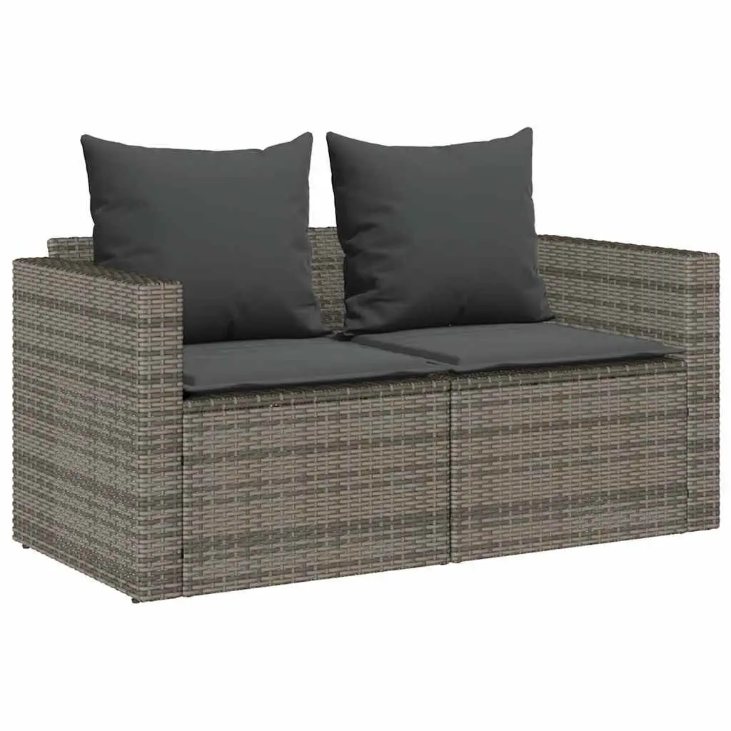 Garden Sofa Set PE Rattan 5 Piece Outdoor Seating Modular Stackable Furniture Grey