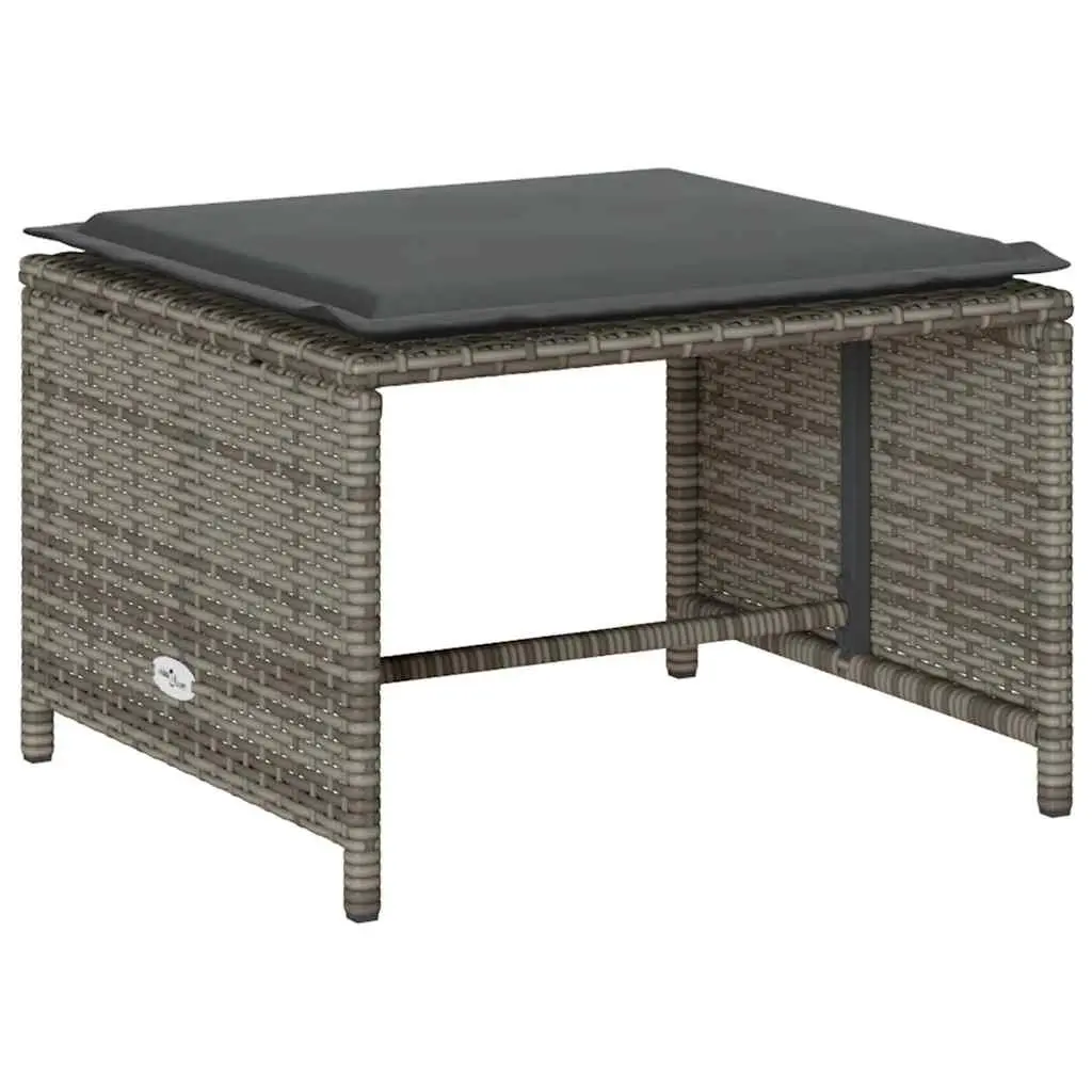 Garden Sofa Set PE Rattan 5 Piece Outdoor Seating Modular Stackable Furniture Grey