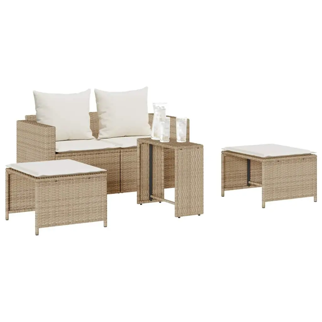 5-Piece Modular Outdoor Sofa Set in Beige