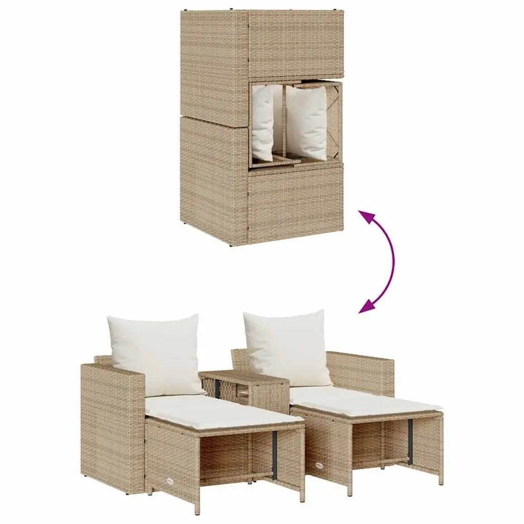 5-Piece Modular Outdoor Sofa Set in Beige